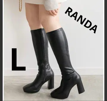 RANDA 란다 우천 겸용 볼륨 밑창 롱 부츠 블랙 L 사이즈