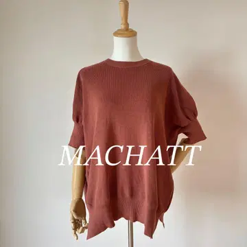 [ 새상품급 ] MACHATT 마차트 니트 풀오버 반팔 브라운