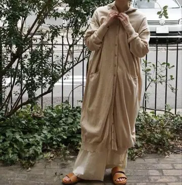 저널 스탠다드 랙스 면 캐시미어 롱 가디건 옷깃