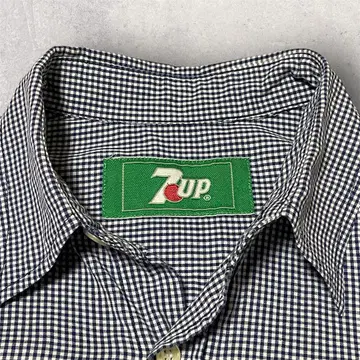 90s vintage 7up 체크 셔츠 기업 cityboy