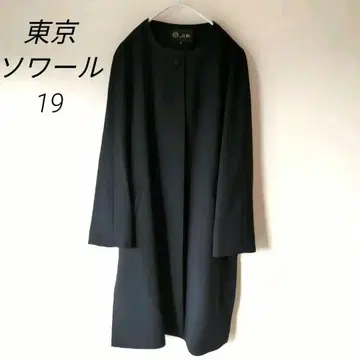 도쿄 소와르 노카라 롱 코트 블랙 관혼상제 겉옷