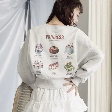 AnnMiru 앤밀 백 프린트 맨투맨