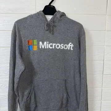 Microsoft 그레이 후드 부착 후드티