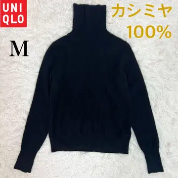 UNIQLO 캐시미어 100% 터틀넥 니트 스웨터 블랙 M
