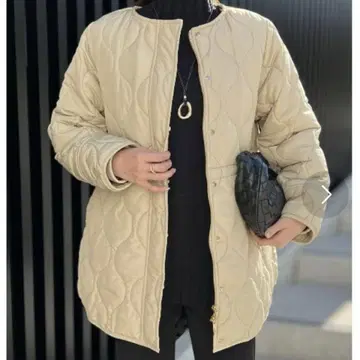 엠마 테일러 퀼팅 코트 후드 보아 2way 노카라