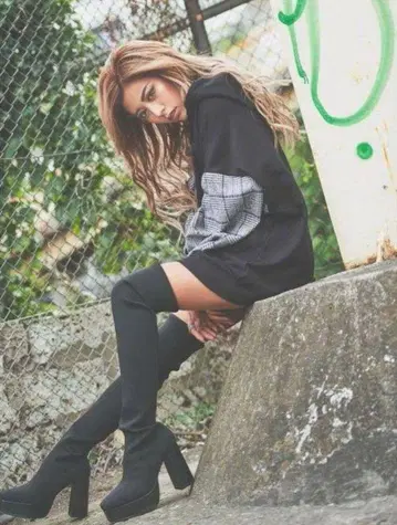 스퀘어토 니하이 부츠