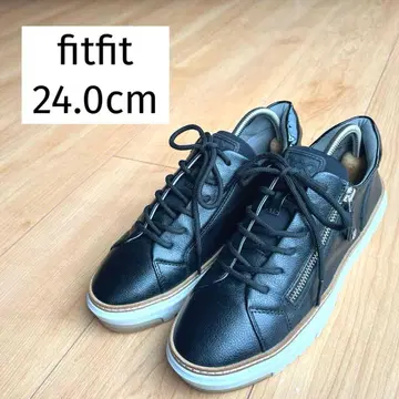 fitfit 아웃 스티치 비쥬 레더 스니커즈
