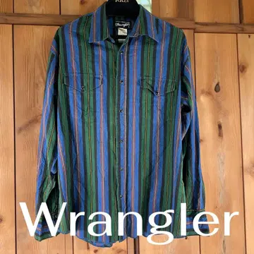 Wrangler 스트라이프 패턴 웨스턴 셔츠 L 빈티지