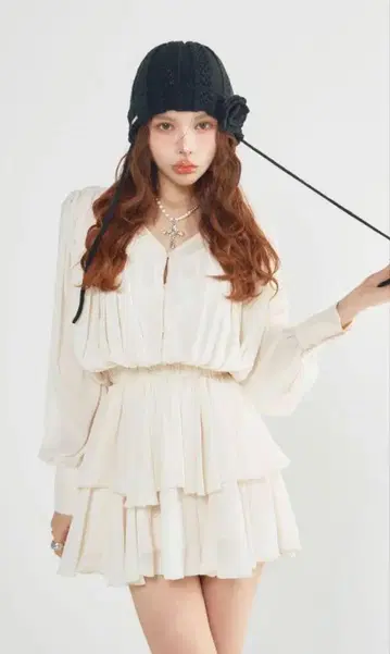 다리치 플러피 프릴 미니 원피스 완판템
