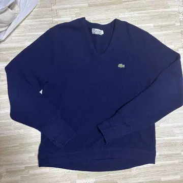izod lacoste 네이비 V넥 스웨터