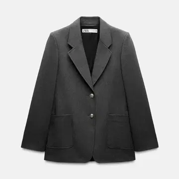 ZARA 스트레이트핏 포켓 블레이저 그레이
