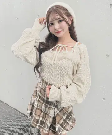 퍼 케이블 앙상블 니트