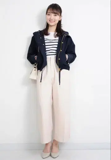 COHINA 후드 부착 지퍼 블루종 XS 네이비