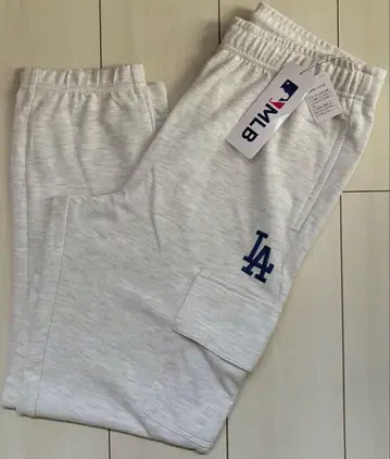 새상품 L 사이즈 MLB 다저스 스웨트 팬츠 카고 오트밀