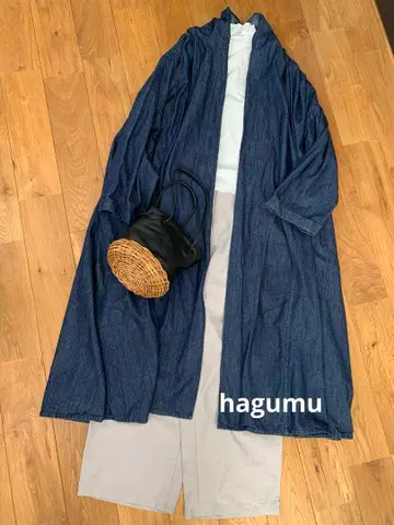 hagumu 하그무 데님 롱 가디건 가운 코디 가디건