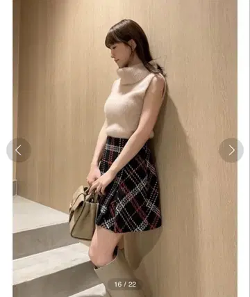 스나이델 로빙 체크 미니 스커트 0
