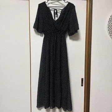 도트 무늬 맥시 드레스 도트 원피스 쉬폰 원피스