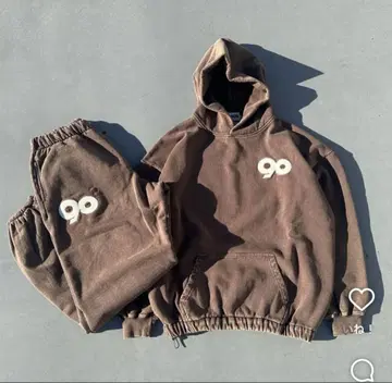 9090s_ Logo 빈티지 발롱 후디