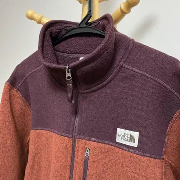 THE NORTH FACE 니트 플리스 자켓 빨간색 보라색 L