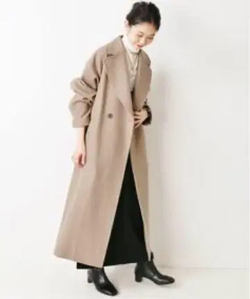 SLOBE IENA SUPER100 멜톤 빅 라펠 코트 클리닝