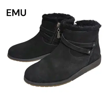 새상품급 EMU 에뮤 소가죽 방수 숏부츠 블랙 무스탕