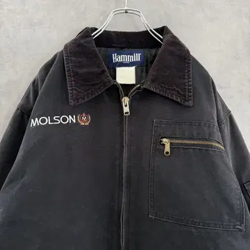 90s Hammill 덕 원단 디트로이트 자켓 블랙 2XL