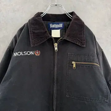 90s Hammill 덕 원단 디트로이트 자켓 블랙 2XL