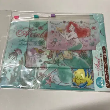 아리엘 3개입 지퍼 케이스 세트 디즈니 프린세스