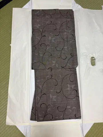 본고장 진흙 오시마 명주 당초 무명실 부착 미사용품 순수 실크