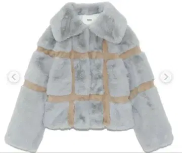 FURFUR 에코 퍼 체크 무늬 자켓