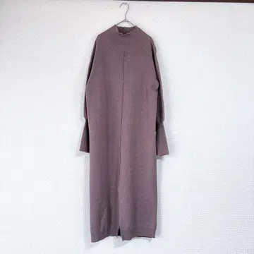 [ 새상품급 ] Omekashi 하이넥 리브 니트 원피스 모카 F