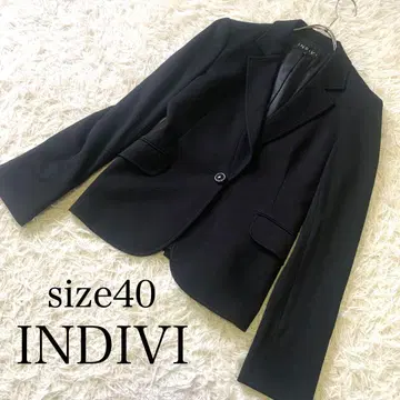 INDIVI 테일러 칼라 자켓 블랙 스트레치 자켓