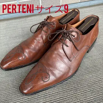 PERTENI 브라운 가죽 신발 사이즈 9