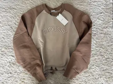 택 포함 새상품 moussy 로고 자수 트레이닝복 베이지 브라운