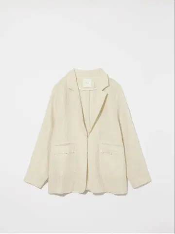 Eaphi 랜덤 버튼 시어 재킷 아이보리
