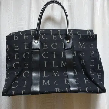 CECIL McBEE 로고 블랙 캔버스 숄더백