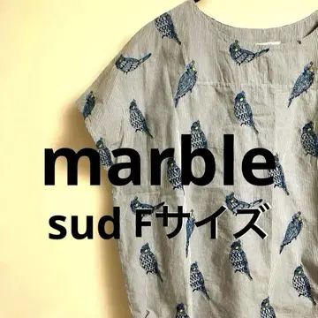 marble 새 자수 반팔 상의