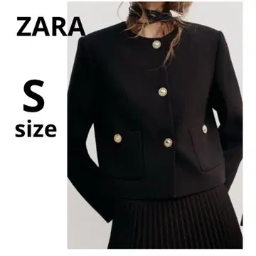 ZARA 자라 골드 버튼 숏 자켓 블랙 S 사이즈 새상품급 럭셔리