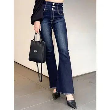 GYDA H/W 버튼 플레어 데님 팬츠 하이웨스트