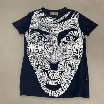 Desigual 얼굴 그래픽 T셔츠 네이비