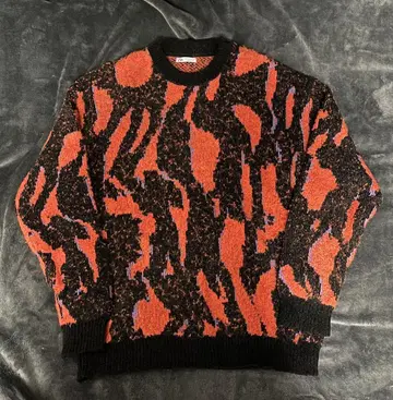 ZARA 오렌지와 블랙 니트 스웨터