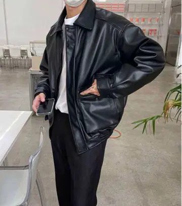 [ 상태 좋음 ] asclo DressVolume 블랙 레더 자켓