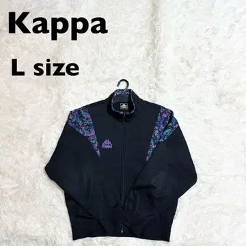 Kappa 90s 트랙 자켓 블랙 x 멀티 컬러 자수 로고