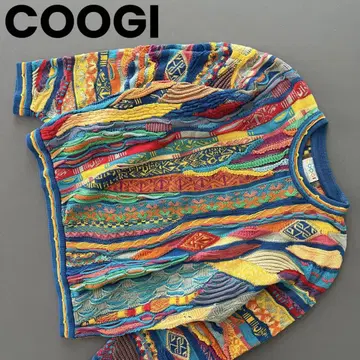 COOGI 쿠지 멀티 컬러 니트 스웨터 컬러풀 두꺼운 원단 3D M