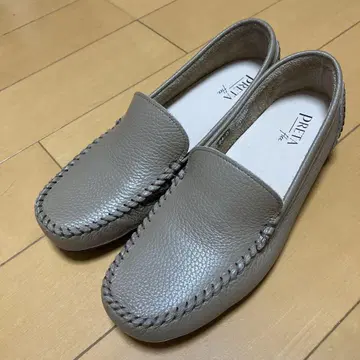 새상품급 PRETA flex 슬립온 모카신 가죽 브라운 계열 24cm