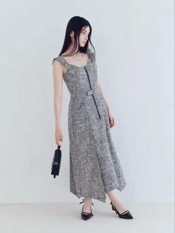 릴리 브라운 코르셋 디테일 데님 원피스