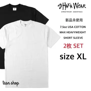 [샤카웨어] 새상품 맥스 헤비웨이트 무지 티셔츠 화이트 블랙 XL 2장