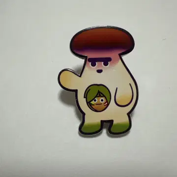 버섯 모양 캐릭터 핀 배지