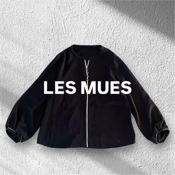 [ 새상품급 ] LES MUES 바이컬러 디자인 블라우스 블랙 L