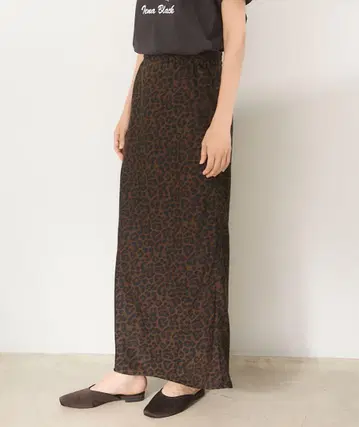 BLACK 레오파드 스커트